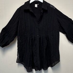 Jones New York 1x Shear Black Shacket